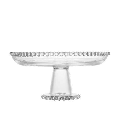 Prato de Cristal para Doces, Bolos & Tortas com base - Pearl - 20cm