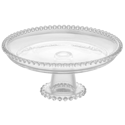 Prato de Cristal para Doces, Bolos & Tortas com base - Pearl - 20cm