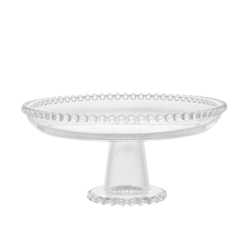 Prato de Cristal para Doces, Bolos & Tortas com base - Pearl - 20cm