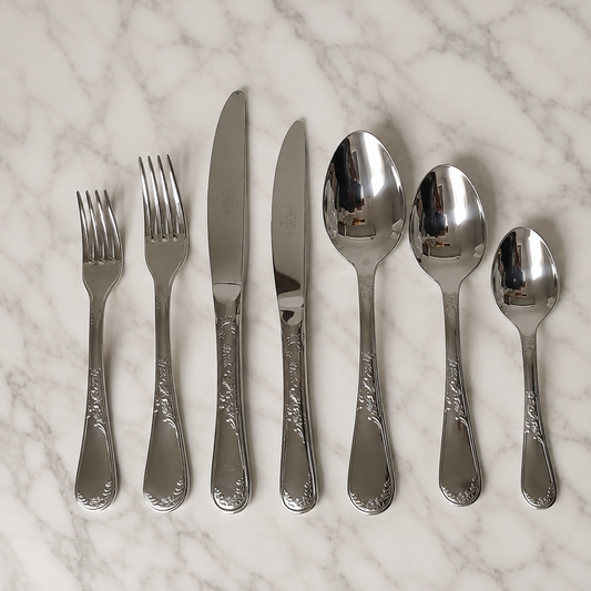 Set de Talheres Elegância Renascença 42 Peças em Aço Inox - Serve 6 Lugares