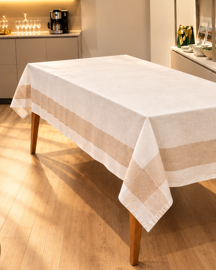 Toalha de Mesa Atemporal Retangular Duo em Linho e Poliéster 180 x 270 cm