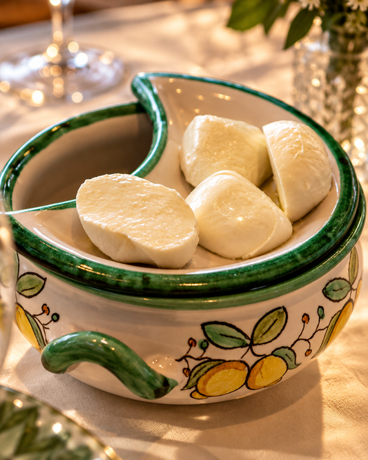 Porta Mussarela di Bufala Italiano Limoni - Tradição Artesanal da Costa Amalfitana em Cerâmica