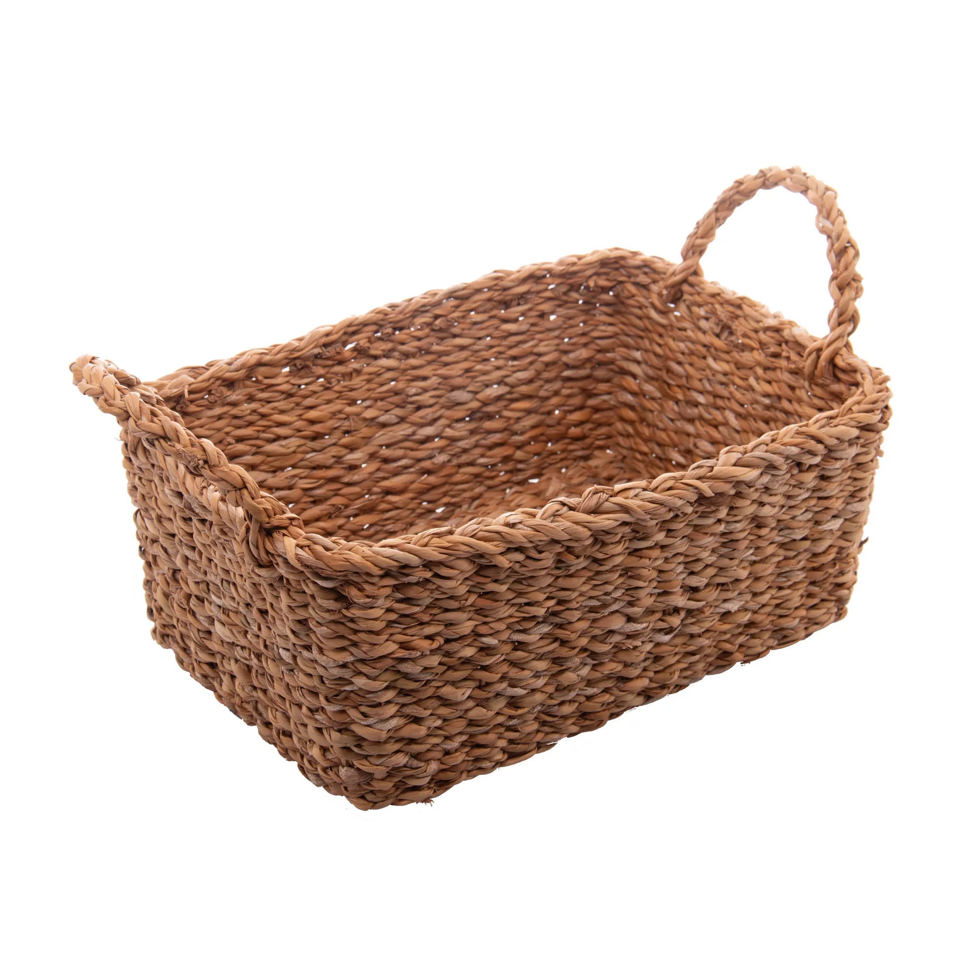 Conjunto 3 Cestas Retangulares c/ Alça - Fibra Natural