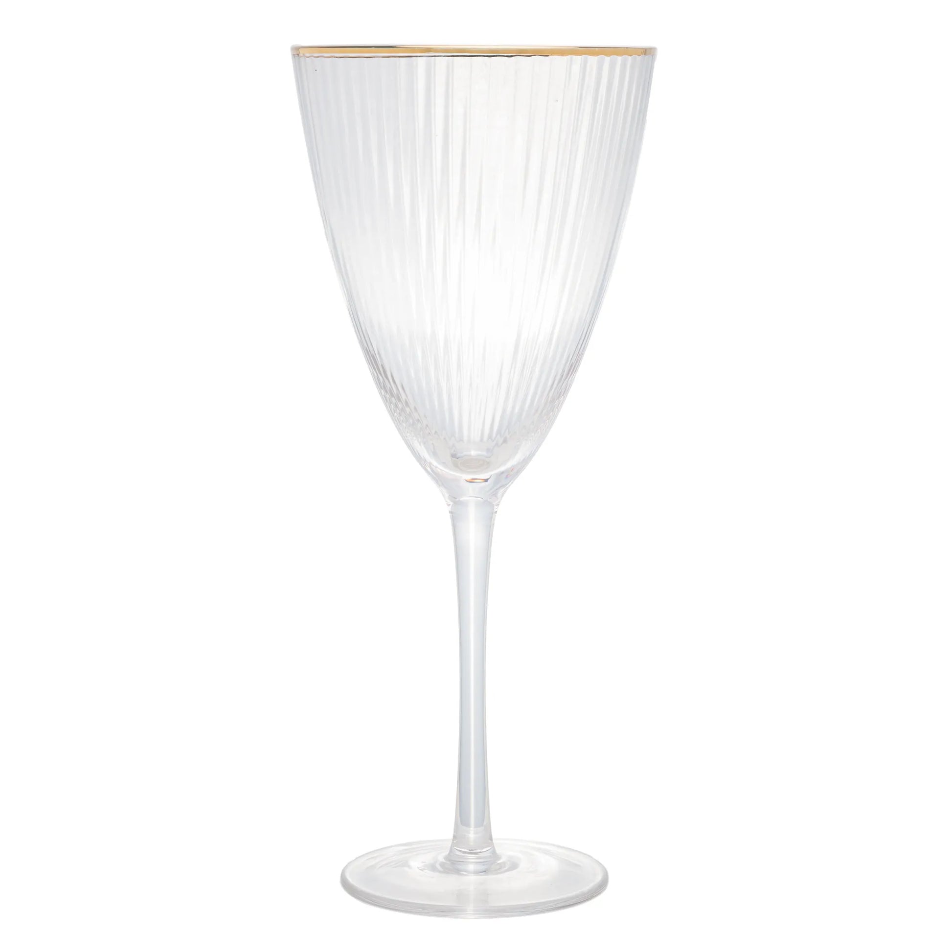 Set 2 Taças de Vinho Lines 400ml com Borda Dourada – Design Moderno