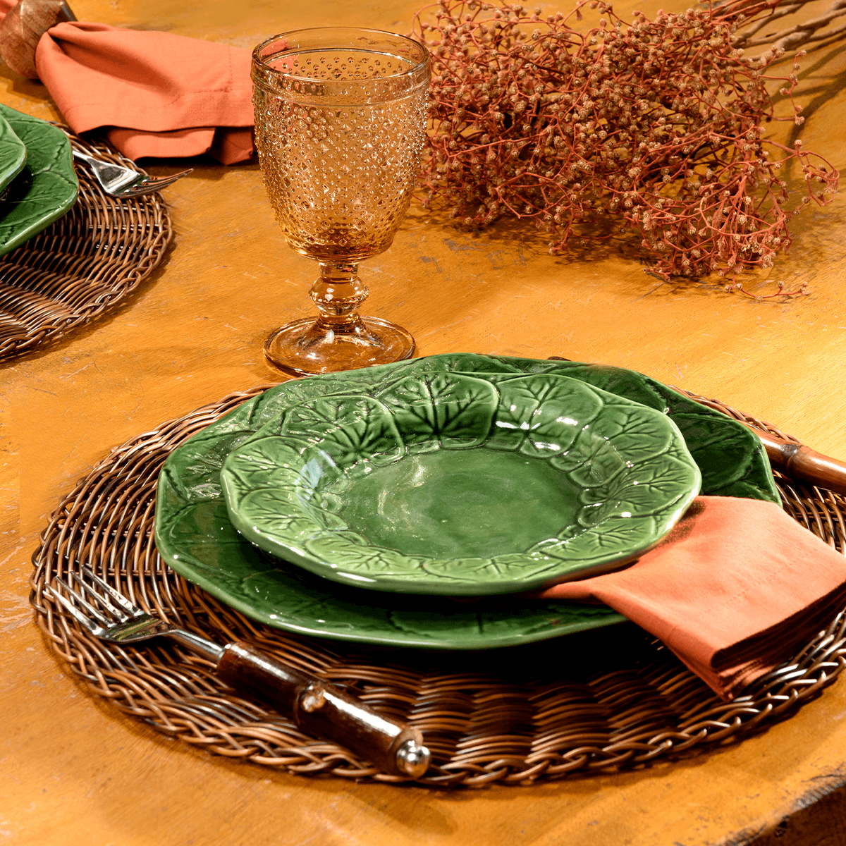 Set 2 Pratos Rasos Versailles Leaf 28cm