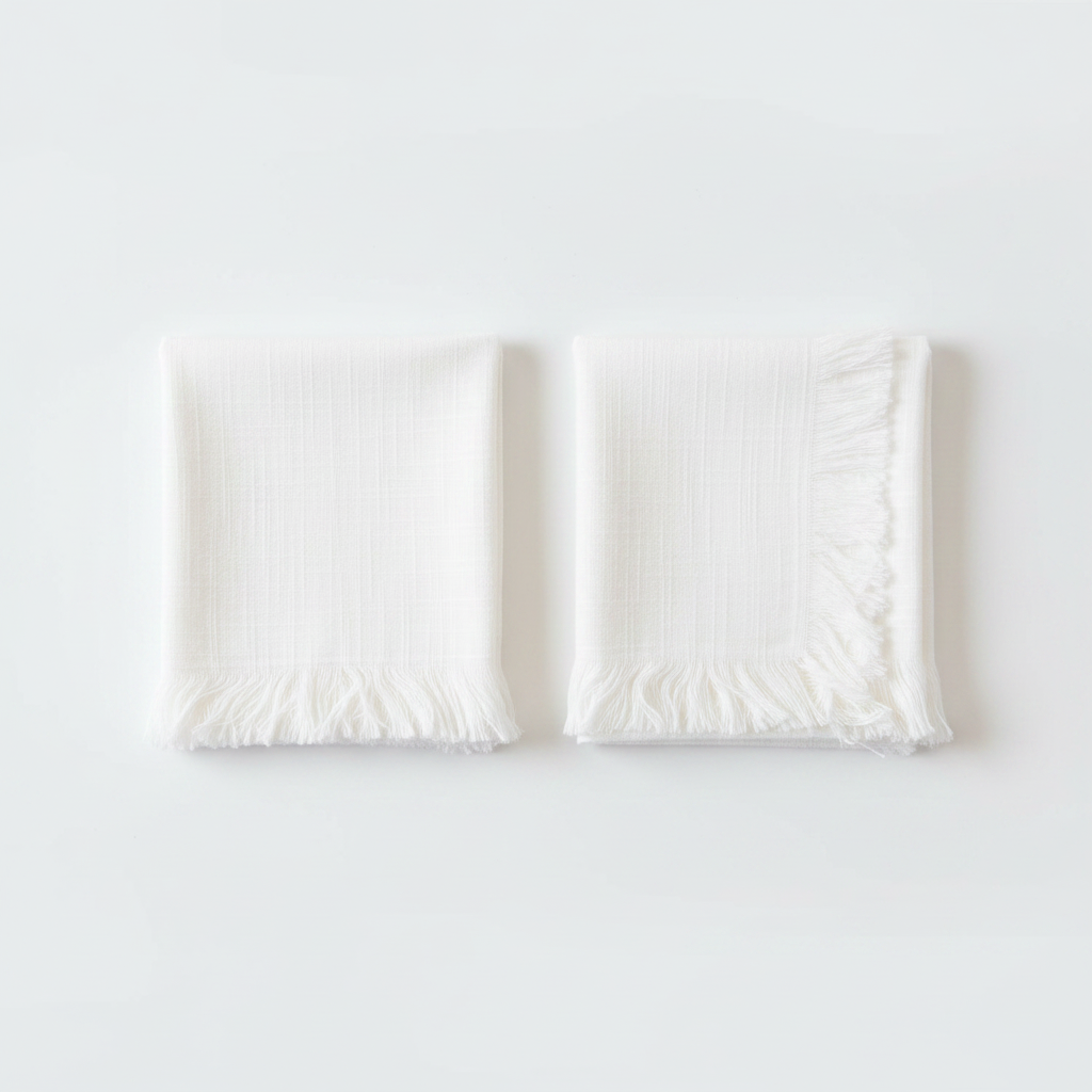 Set 2 Guardanapos Franja Coloratta Branco Casa Russo