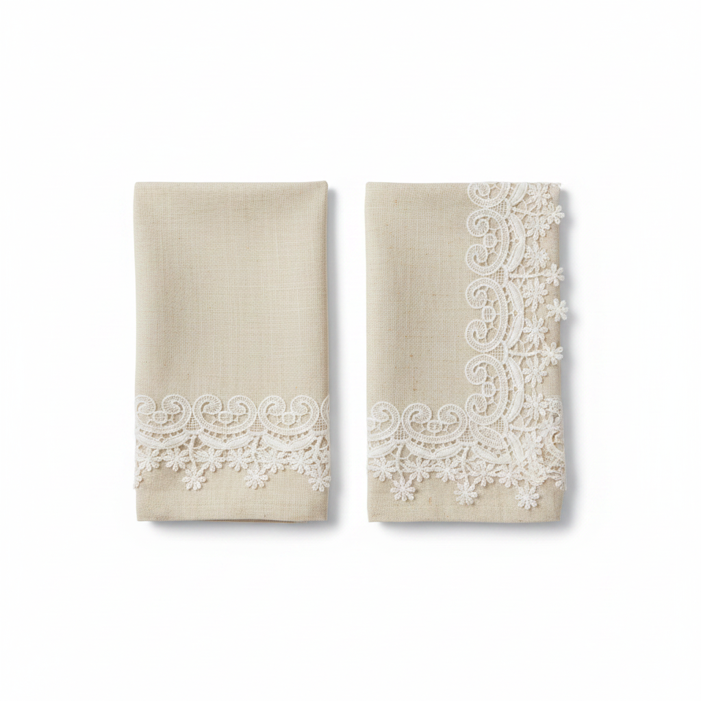 Set 2 Guardanapos Anima Champagne Light Sofisticado Casa Russo