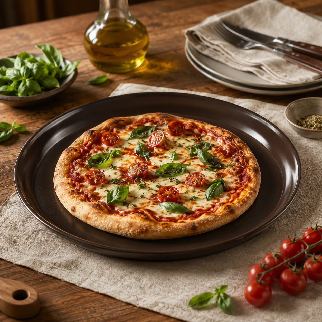 Pizza margherita em forma de pizza Ceraflame Chocolate