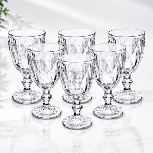 Set 6 Tacas para Licor - Diamond  em Vidro - 50ml