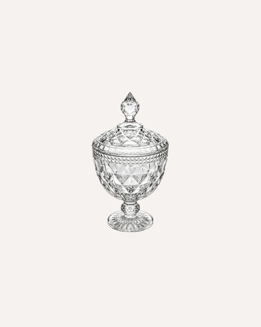 Potiche Decorativo Diamond Transparente em Cristal
