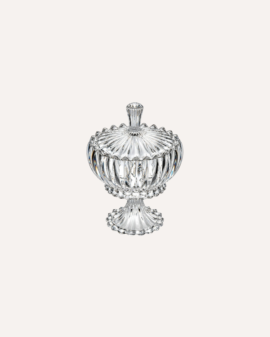 Potiche Decorativo com Base e Tampa Geneva de Chumbo em Cristal