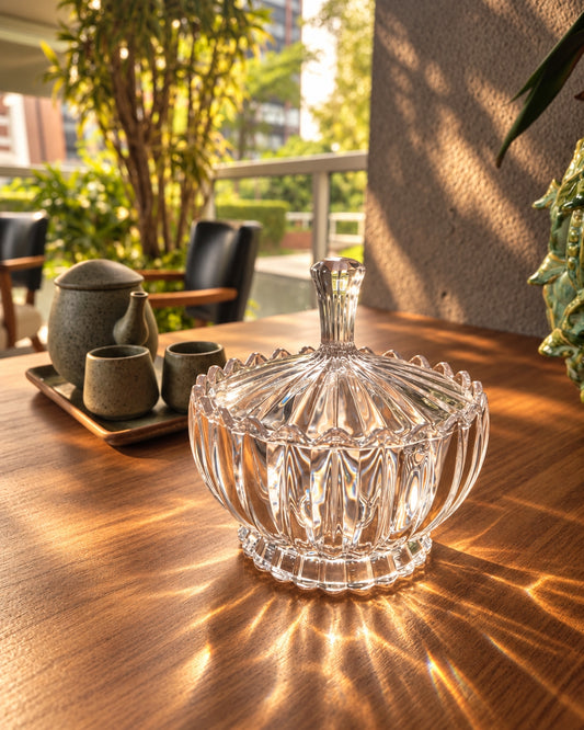 Potiche Decorativo  Geneva em Cristal