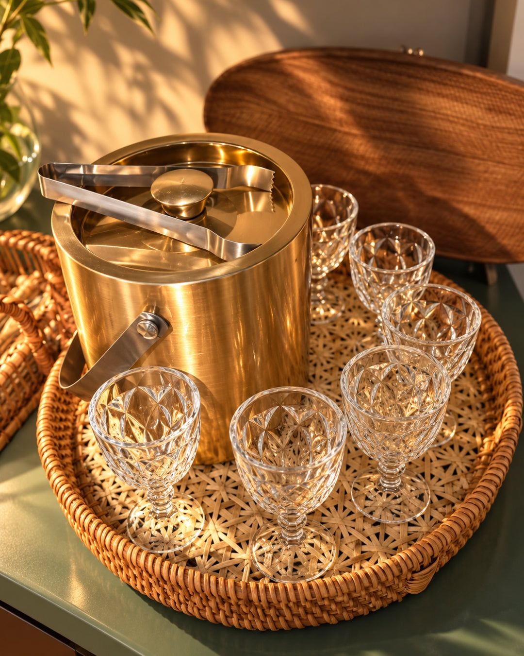 Balde de Gelo Old Fashion Gold - com Acabamento Dourado em Aço Inox