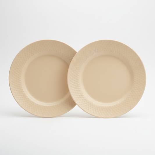Set 2 Pratos Rasos Nude - lado a lado