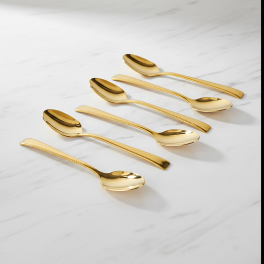 Set 6 Colheres de Café Berna Dourado - Melhorada