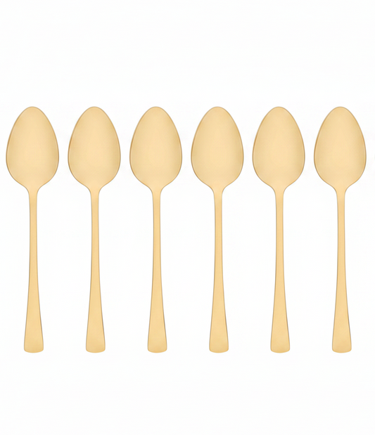 Set 6 Colheres de Sobremesa Berna Dourado