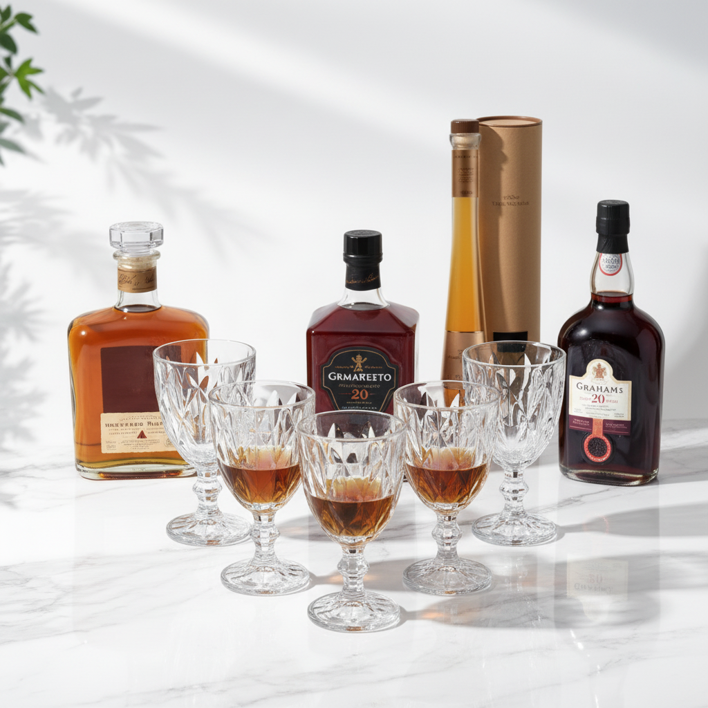 Set Taças Licor Diamond com garrafas premium